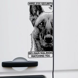 BELGIAN MALINOIS Wireless Security Car Window Sticker, Warning Security K9, Home Van Anti-theft sticker, Malinois Mom, in black