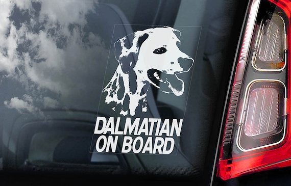 Dalmatian on Board - Car Window Sticker - Carriage Leopard Dog Sign Gift Decal - V01