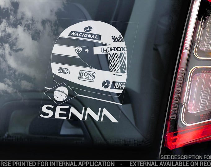 AYRTON SENNA Car Sticker, F1 Formula 1 Window Laptop Decal - Choose your design!