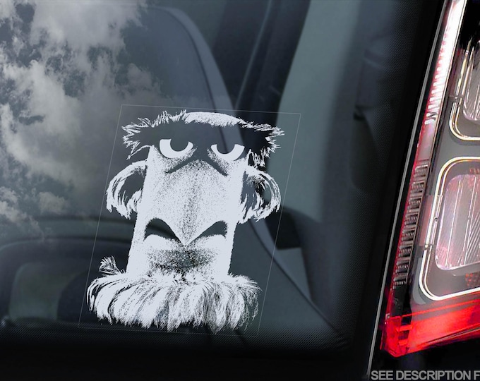 SAM THE EAGLE Car Sticker, Muppet Show Peeper Window Sign Laptop Bumper Decal Fan Gift -v01