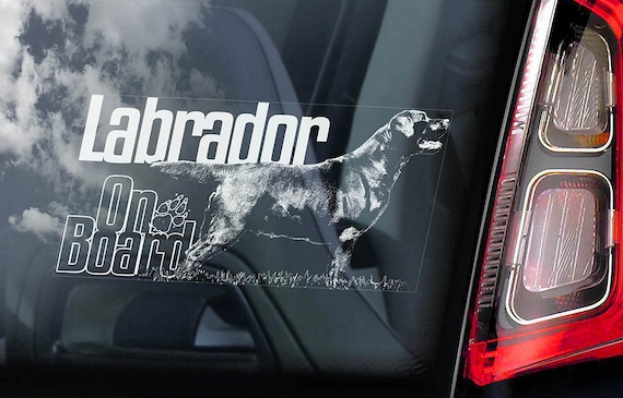 Labrador on Board - Car Window Sticker - Black Chocolate Retriever Gun Dog Sign Lab Decal  -V08