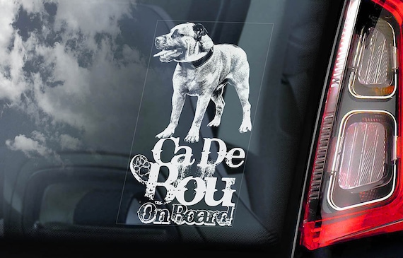 Ca De Bou on Board - Car Window Sticker -  Perro de Presa Mallorquin Mastiff Dog Sign Decal - V01