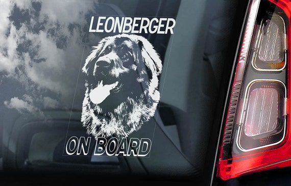 Leonberger on Board - Car Window Sticker - Dog Sign Decal Art Gift - V01