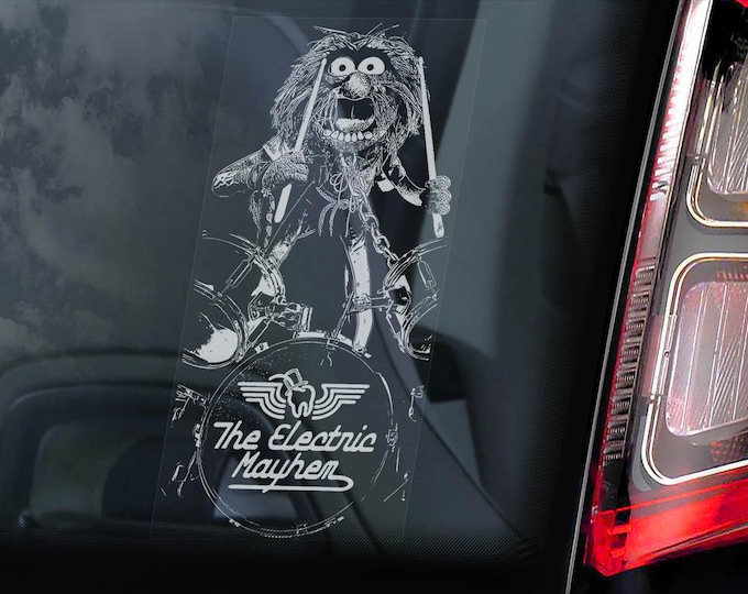 ANIMAL Car Window Sticker, Laptop Decal Bumper Sign Muppet Show Fan Gift -V03