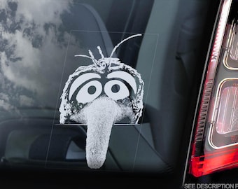 GONZO Car Sticker, Muppet Show Peeper Window Laptop Bumper Decal Sign - V01
