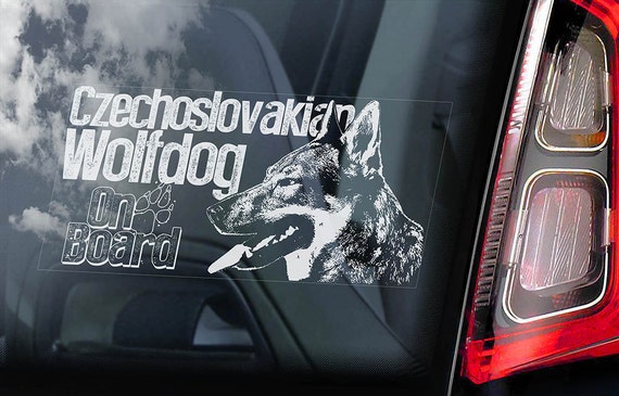 Czechoslovakian Wolfdog on Board - Car Window Sticker - Vlcak Cane Lupo Cecoslovacco Sign Decal - V09