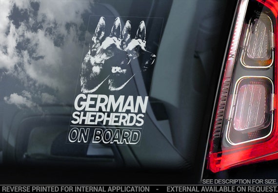 German Shepherds on Board - Car Window Sticker - Deutscher Schäferhund Alsatian Dog Decal - V24