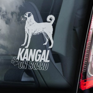 Kangal on Board - Car Window Sticker - Turkish Sivas Dog Sign Decal  -V02