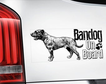 Bandog on Board - Car Window Sticker - Beware of the Dog Bandogge Sign Decal - V05BLK