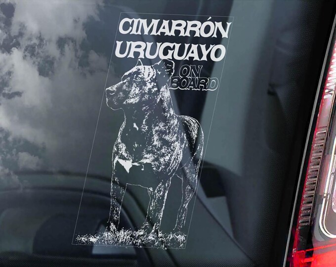 Cimarron Uruguayo Sticker, Beware of the Dog Car Window Sign, Pet Owner Gift -V02
