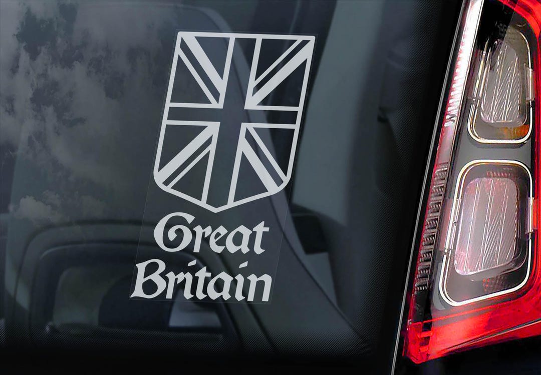 GREAT BRITAIN Car Sticker - Union Jack Coat of Arms UK Crest British ...