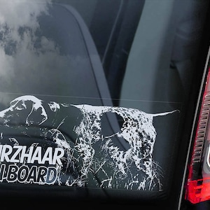Kurzhaar on Board - Car Window Sticker - Dog Sign German Shorthaired Pointer Deutsch Decal - V01