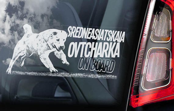 Sredneasiatskaïa Ovtcharka - Car Window Sticker - Central Asian Shepherd Dog on Board Sign Decal - V03