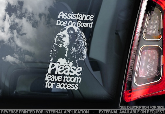 Assistance Dog on Board - Car Window Sticker - Springer Spaniel Stroke Detection Dog Sign Decal - V12