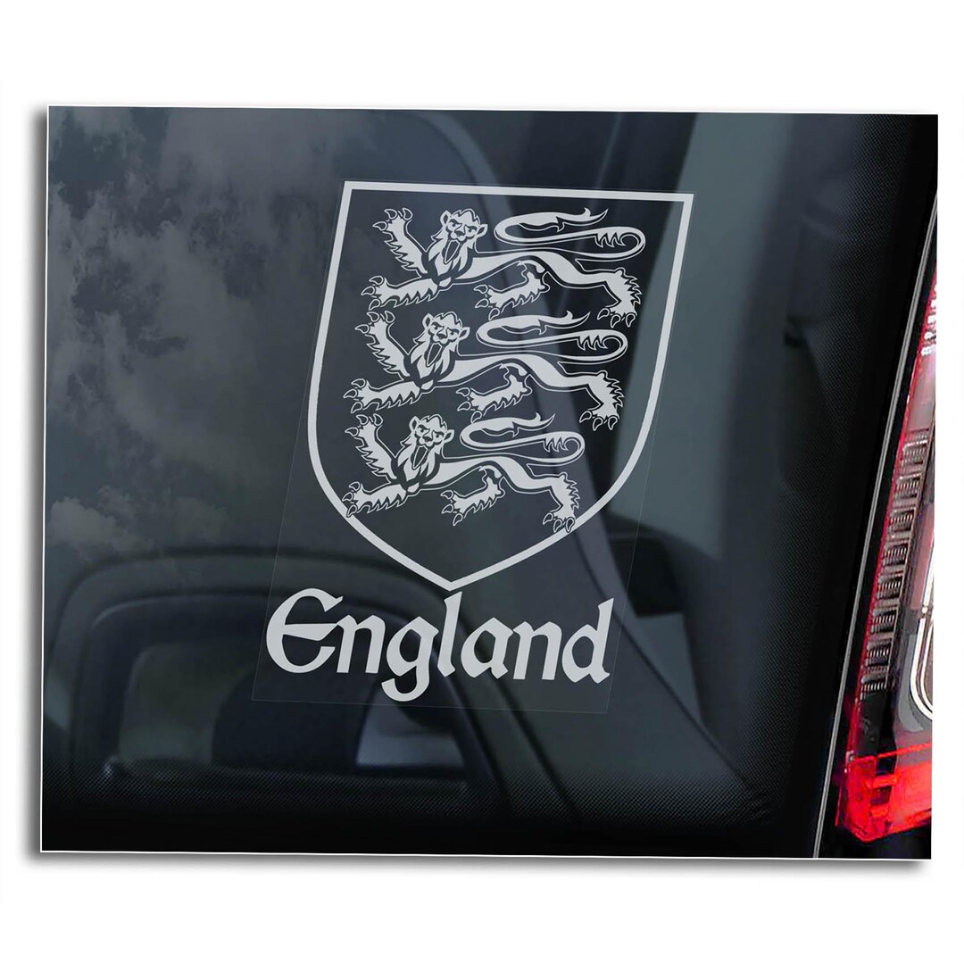 ENGLAND Car Sticker - Royal Coat of Arms Great Britain Crest Flag Three ...