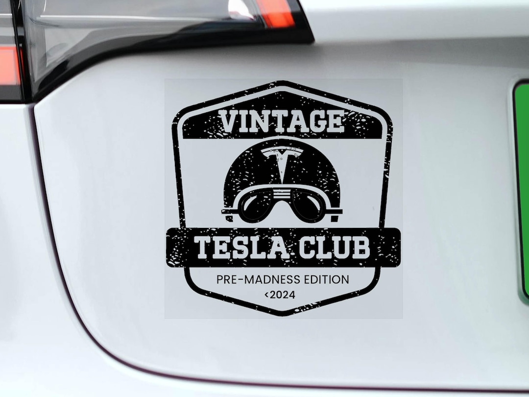 Tesla Mod Sticker 2x Vintage Tesla Club 'pre-madness Edition' Car Stickers, Funny Window ...