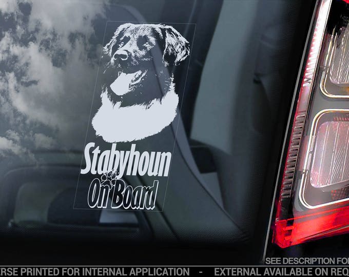 Stabyhoun on Board - Car Window Sticker - Stabij Beike Dog Sign Decal - V04