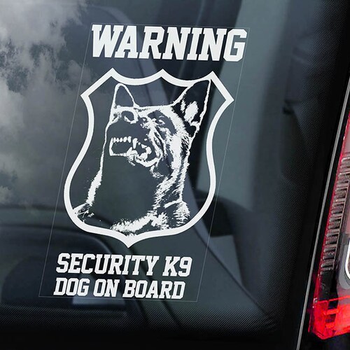 BELGIAN MALINOIS Dog Sticker Decal - White Vinyl, Customizable, For Car Window, Laptop