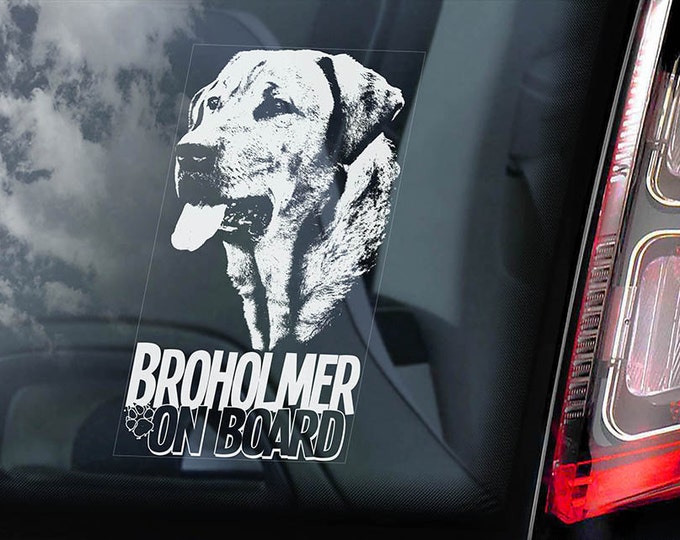 Broholmer on Board - Car Window Sticker - Danish Mastiff Dog Sign Decal - V01