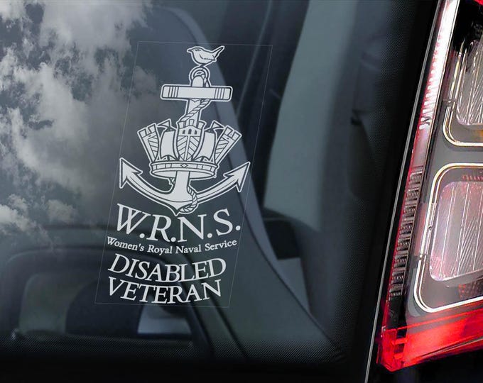 Women's Royal Naval Service, Disabled Veteran Sticker - WRNS Military Army Regiment Window Cap Badge Car Window Sign -V02