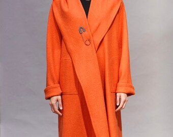 shawl collar swing coat