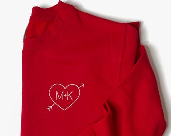 Lover Personalized Embroidered Sweatshirt, Valentines Day, Engagement Gift, Valentines Day Sweatshirt, Valentines Day Gift for Her