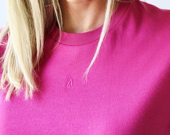 Personalized Monochromatic T-shirt With Block Initial, Custom Initials Shirt, Bachelorette Party Shirts, Monogram Shirt, Custom Monogram