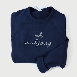 Oh Mahjong Raglan Sweatshirt, Mahjong Sweatshirt, Mahjong, Gift, Mahj Shirt, Mahjong Shirt