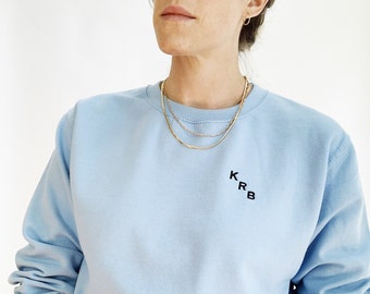 Diagonal Monogram Sweatshirt, Personalized Sweatshirt, Gift for Her, Custom Sweatshirt, Wedding Party Gifts, Monogram Sweatshirt