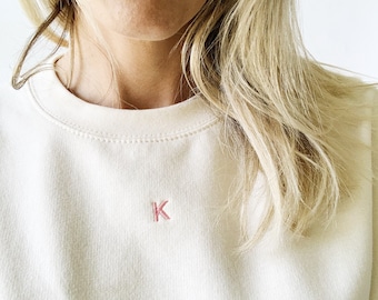Custom Embroidered Sweatshirt, Monogram Sweatshirt, Gift for Her, Bridesmaid Gifts, Wedding Party Gifts, Bachelorette Party Ideas