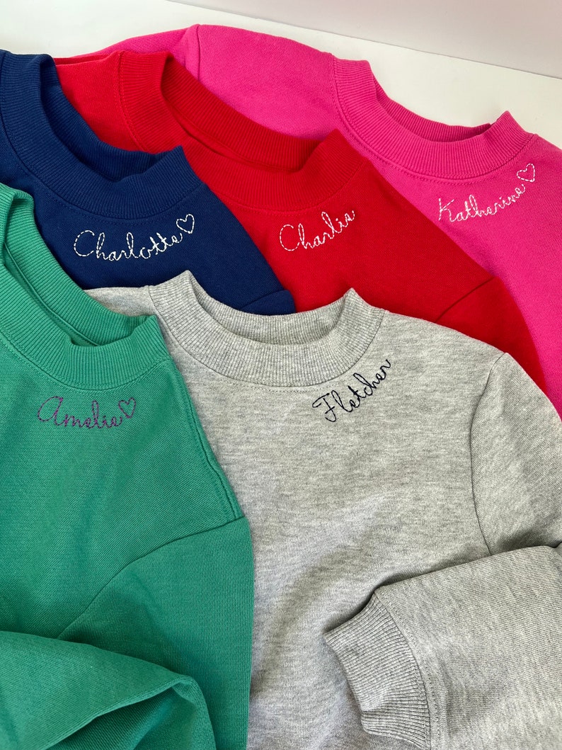 Kids Embroidered Sweatshirt, Valentines Sweatshirt, Personalized Toddler Gift, Gift For Toddler, Monogrammed Toddler Gift image 2