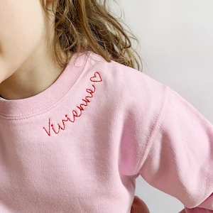 Kids Embroidered Sweatshirt, Valentines Sweatshirt, Personalized Toddler Gift, Gift For Toddler, Monogrammed Toddler Gift image 1