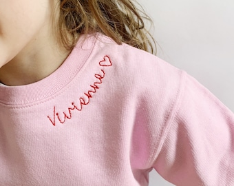 Kids Embroidered Sweatshirt, Valentines Sweatshirt, Personalized Toddler Gift, Gift For Toddler, Monogrammed Toddler Gift