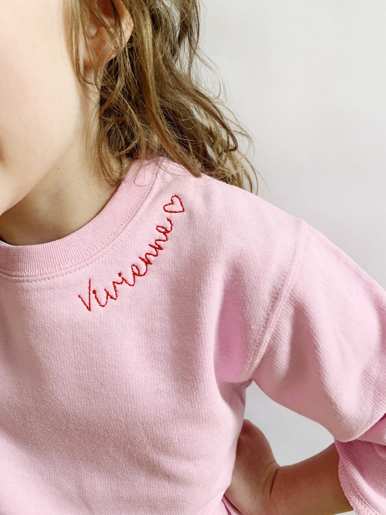 Kids Embroidered Sweatshirt, Valentines Sweatshirt, Personalized Toddler Gift, Gift For Toddler, Monogrammed Toddler Gift image 1