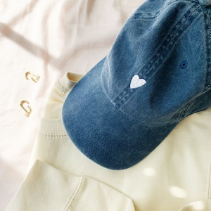 Heart Dad Hat, Denim Hat, Gift for Her, Bridesmaid Gifts, Wedding Party Gifts, Bachelorette Party Shirts