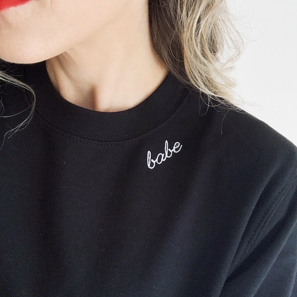 Custom Embroidered Sweatshirt, Collar Embroidered Sweatshirt, Custom Sweatshirt, Bachelorette Party Sweatshirt, Personalized Sweatshirt