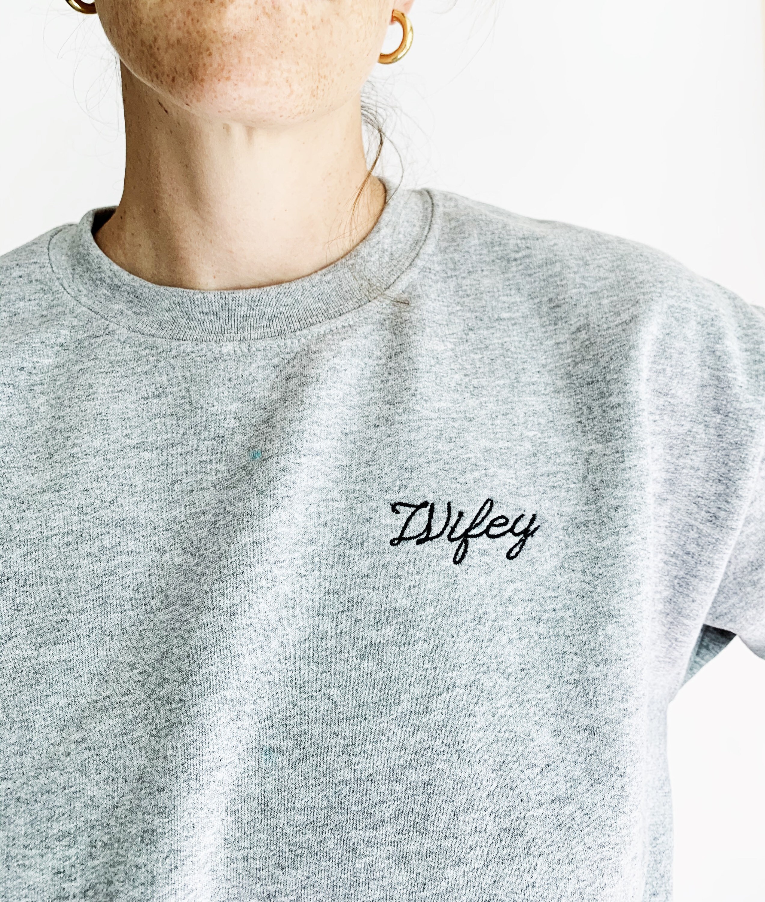 Wifey Embroidered Crewneck Sweatshirt Wifey Sweatshirt Mrs | Etsy
