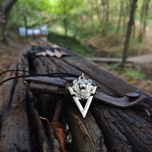 Veles,Volos Slavic God of earth with bear head necklace,Veles God of Wealth Talisman Amulet,Bear head pendant,Pagan jewelry,Veles God bear