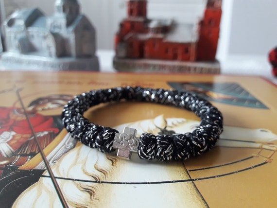 Brojanica Komboskini With Two Colors Black and Silver Braid | Etsy