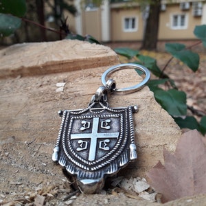 Serbian cross national symbol of Serbia keychain,Serbia coat of arms keychain,God save the Serbs,Serbian tetragrammic cross,Orthodox Church