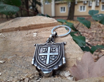 Serbian cross national symbol of Serbia keychain,Serbia coat of arms keychain,God save the Serbs,Serbian tetragrammic cross,Orthodox Church