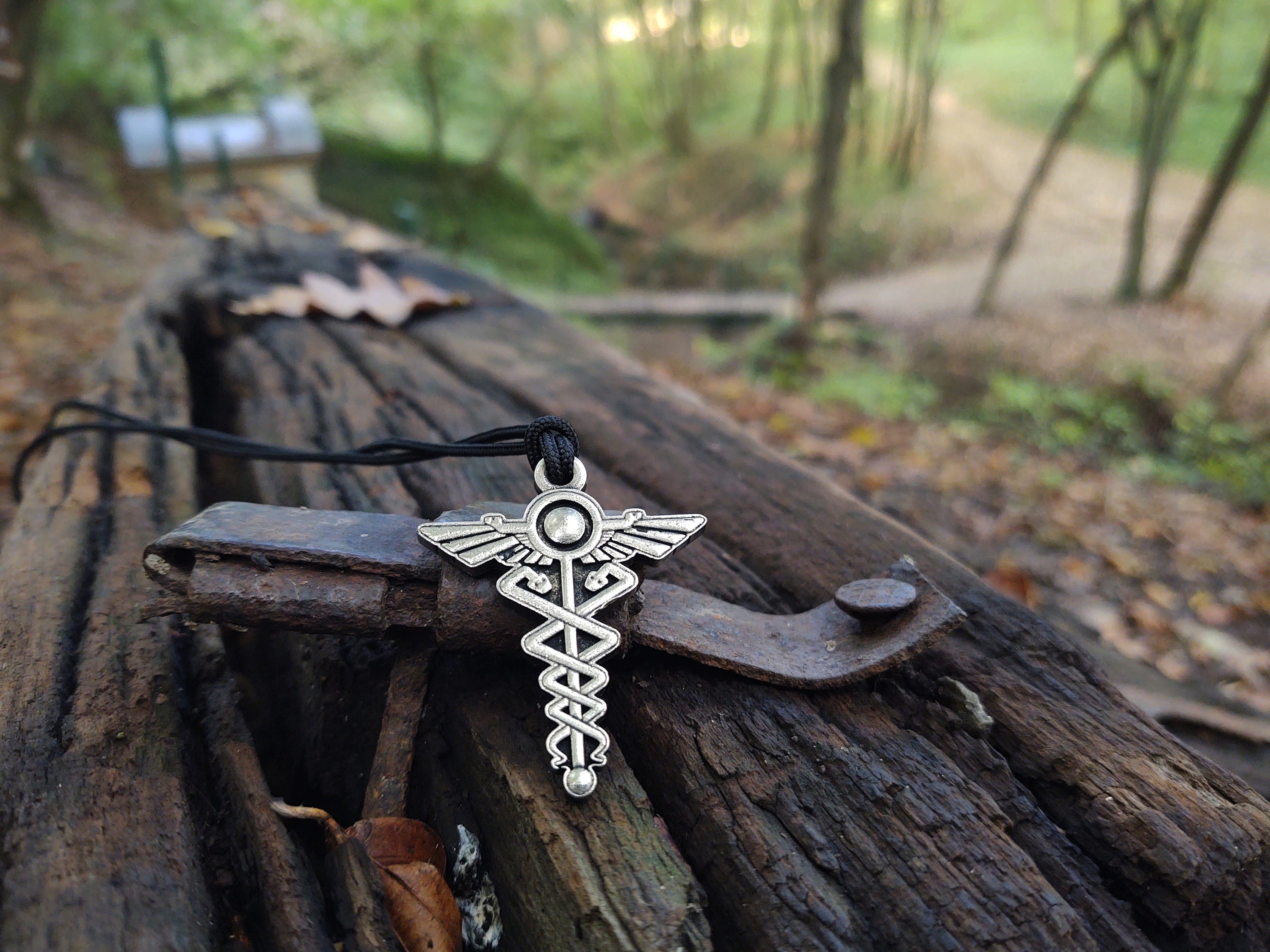 Hermes Caduceus Necklace Keychain,greek Symbol of Medicine