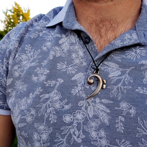 Collar con clave de fa, colgante musical, collar con cita musical y signo musical, clave de fa, collar con notación musical, collar para amantes de la música.