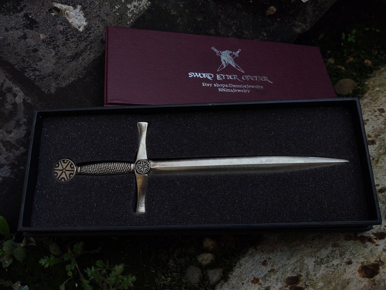 Vintage medieval sword letter opener with Perun God symbol,Slavic mythology Perun sign envelope opener,Thunder Marks of Perun,pagan,Slavic