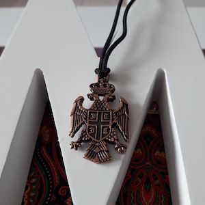 Serbian Two Headed Eagle Necklace,Serbian Emblem Eagle Keychain,Flag Eagle,Serbian National Emblem Keychain Necklace,Patriotic Jewelry