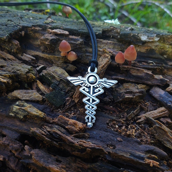 Hermes Caduceus Necklace keychain,Greek symbol of medicine necklace keychain,Hermes  Olympian god in Greek charm,Greek mythology keychain