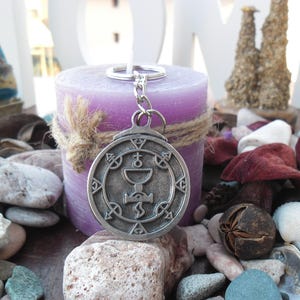 Queen Maria Goblet fertility keychain necklace amulet,Anael Angel seal Cup talisman,Cabbalistic PENTACLE OF A QUEEN,Protective
