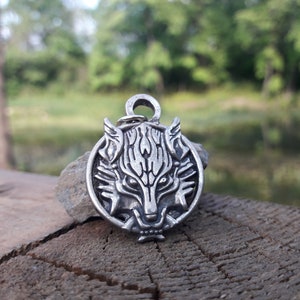 Wolf head necklace pendant,viking wolf jewelry,Viking fenrir wolf necklace,spiritual protection pendant,Slavic mythology wolf,animal lover