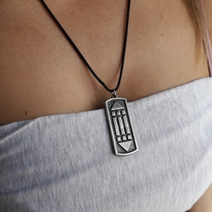 Egyptian Atlantis luxor necklace biger 5x2cm,magical geometric protection amulet,Egypt Atlantean Ring symbol,atlantean bar,Luxor bar