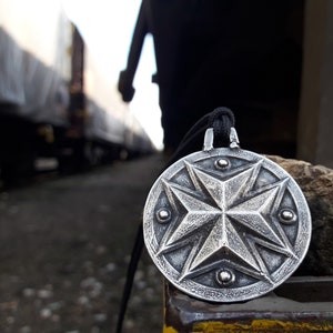 Crusader&#39;s shield cross necklace,Templar Cross shield pendant,Maltese Cross necklace,Soldiers of Christ,MEDIEVAL KNIGHT SHIELD,Cross Pattée